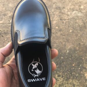 Swave Boys Black School Shoes